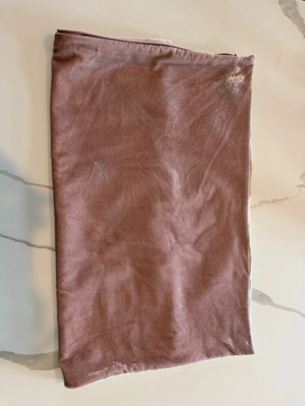 West Elm Euro sham Lush Crinkle Velvet Dusty Blush NEW NWOT linen zip back